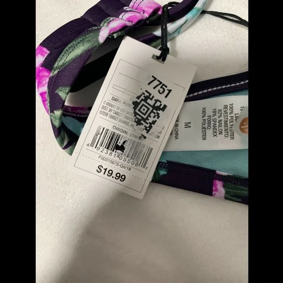 NWD‎ $20 Shade & Shore V Wire Floral Bralette Bikini Top [ SZ Medium ] #3288 - Picture 11 of 12